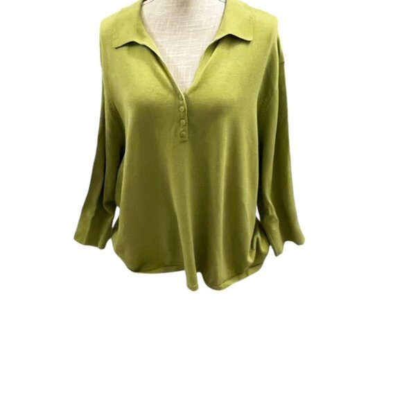 Talbots Light Green Women's Blouse Plus Size 3X - Picture 2 of 8